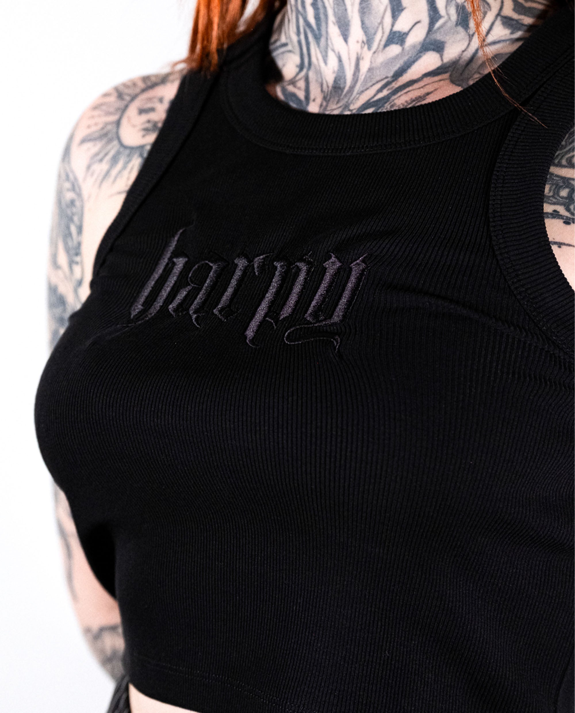 ONYX CROP RIBBED VEST